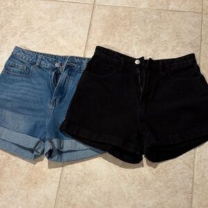 SHEIN Blue and Black Jean Shorts